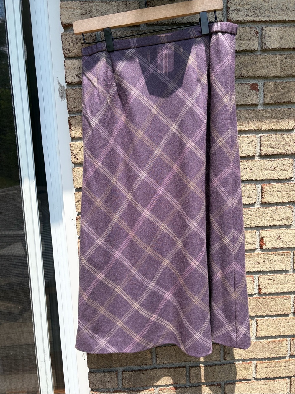 Pendleton 100% Virgin Wool Plaid Skirt | Size 14 | Purple | Made in USA